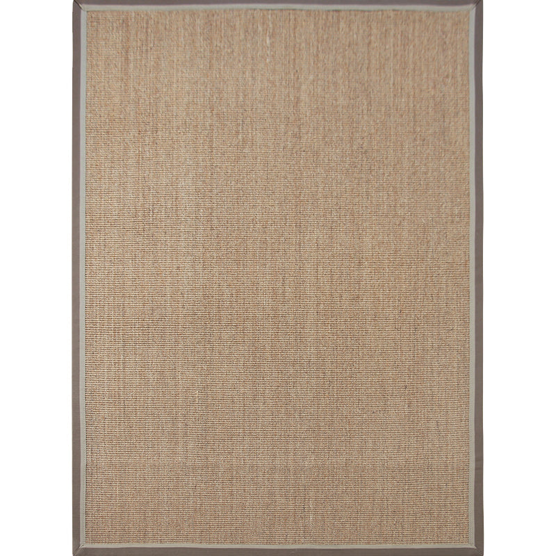 Sikunuo | Simple Rustic Carpet Brown Solid Carpet Washable Pet Friendly Non-Slip Back Rug for the Living Room