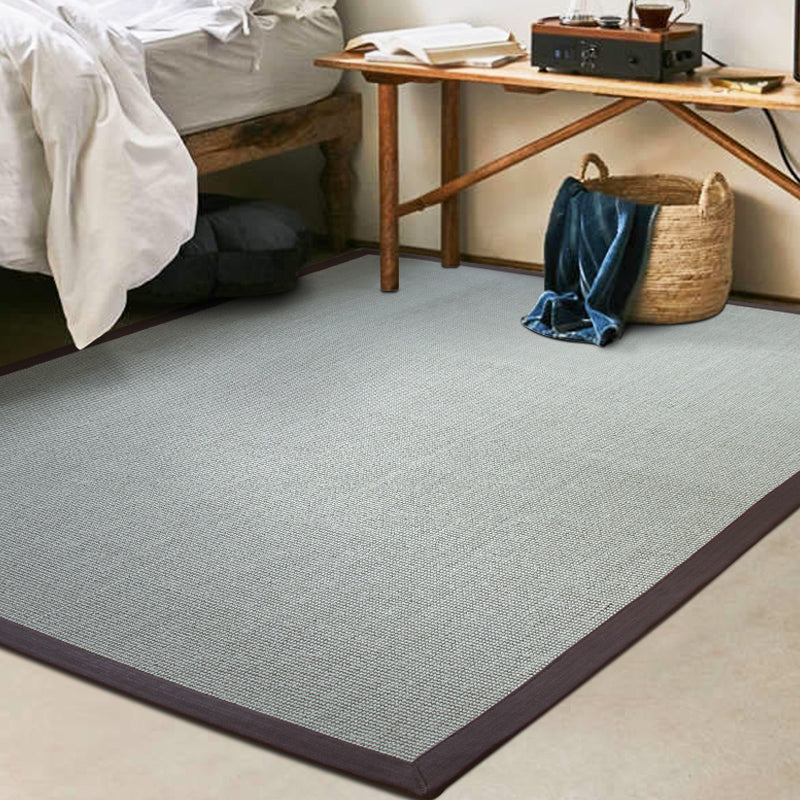 Sikunuo | Rural Solid Color Carpet Gray Jute Carpet Washable Pet Friendly Non-Slip Back Area Rug for Living Room