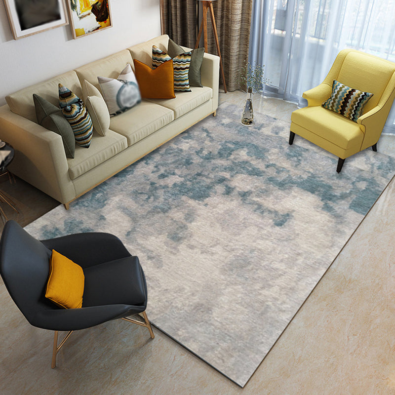 Sikunuo | Industrial Abstract Rug Multicolor Polyester Rug Non-Slip Pet-Friendly Washable Rug for the Living Room