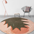 Sikunuo | Red and Pink Abstract Carpet Polyester Modern Carpet Pet-Friendly Washable Non-Slip Carpet for the Living Room