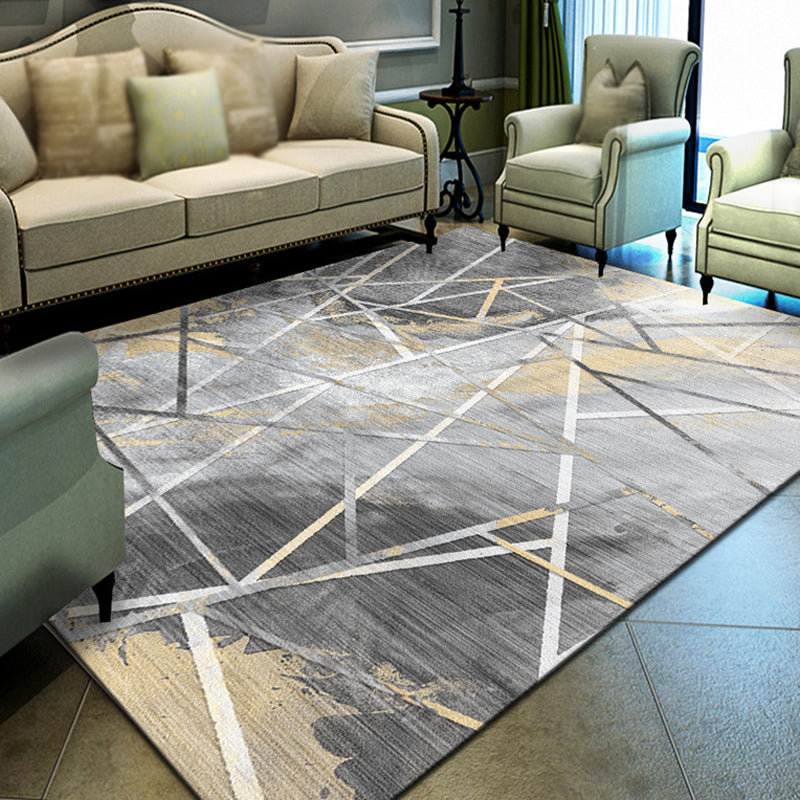 Sikunuo | Multicolor Abstract Carpet Polyester Industrial Carpet Pet Friendly Washable Non-Slip Carpet for Bedroom