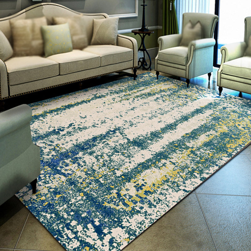 Sikunuo | Multicolor Abstract Carpet Polyester Industrial Carpet Pet Friendly Washable Non-Slip Carpet for Bedroom