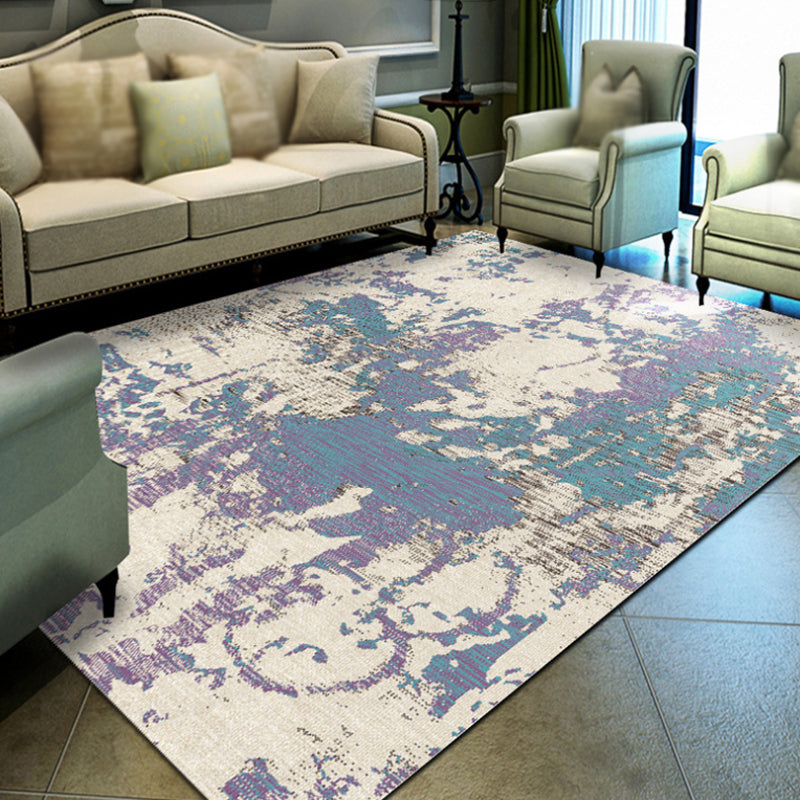 Sikunuo | Multicolor Abstract Carpet Polyester Industrial Carpet Pet Friendly Washable Non-Slip Carpet for Bedroom