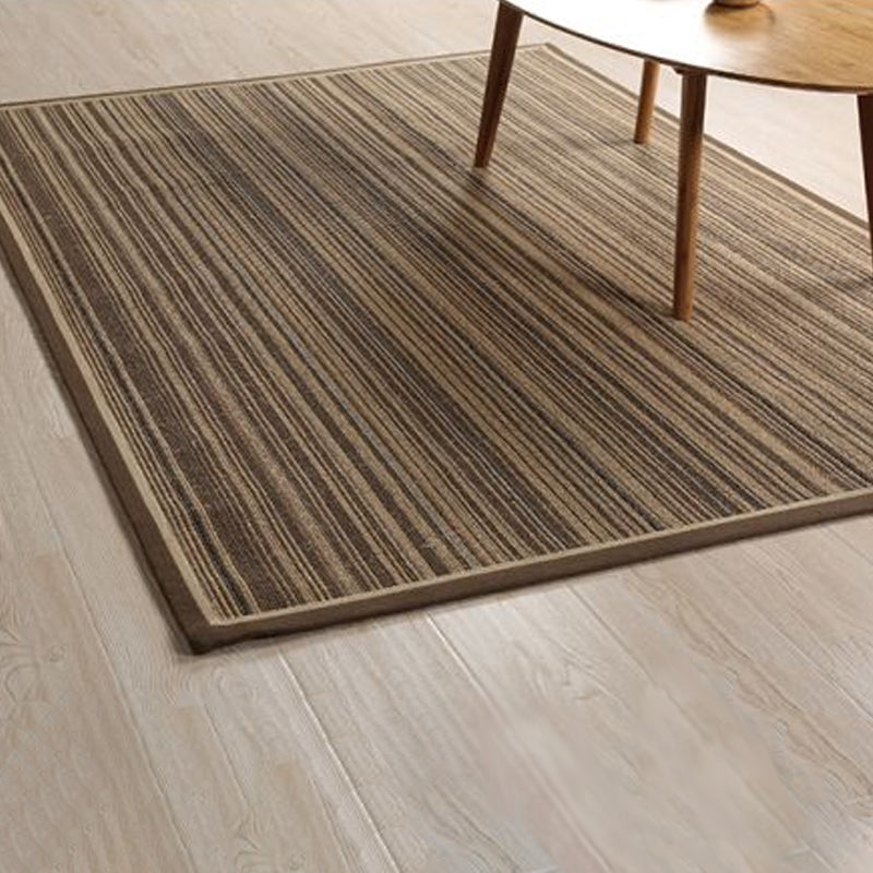 Sikunuo | Brown Striped Pattern Rug Sisal Country Rug Pet Friendly Washable Non-Slip Rug for Living Room