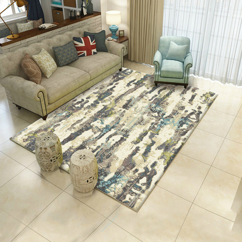 Sikunuo | Creative Watercolor Pattern Carpet Multicolor Industrial Rug Polyester Pet Friendly Washable Non-slip Carpet for Bedroom