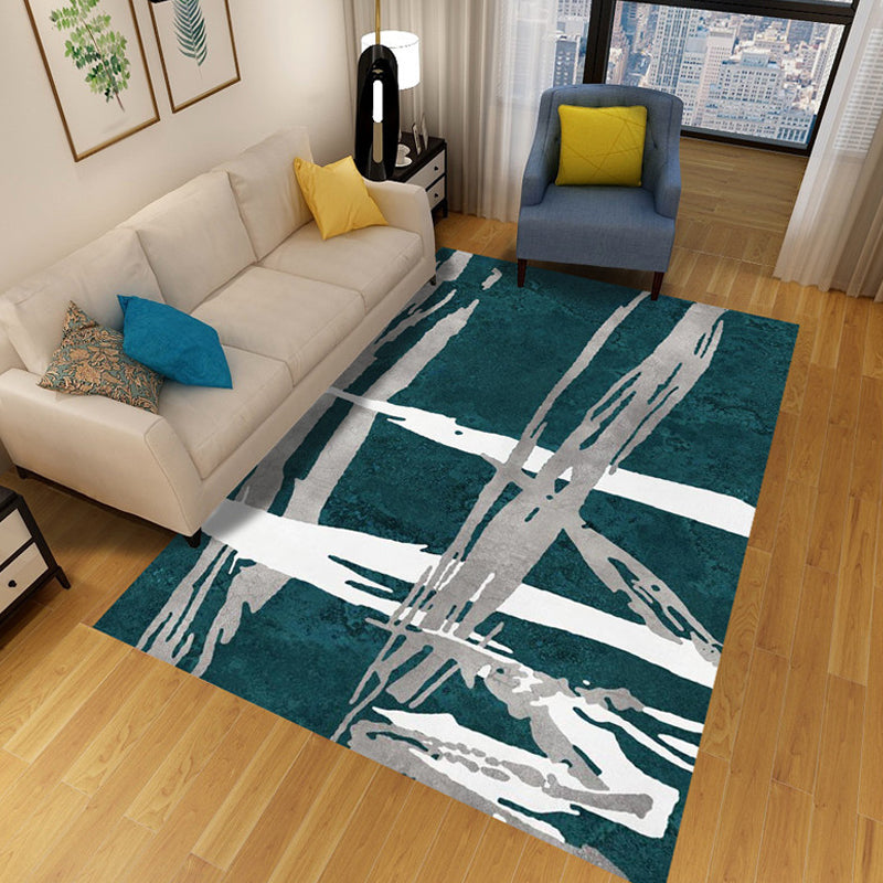 Sikunuo | Multicolor Abstract Carpet Polyester Industrial Carpet Pet Friendly Washable Non-Slip Rug for Living Room