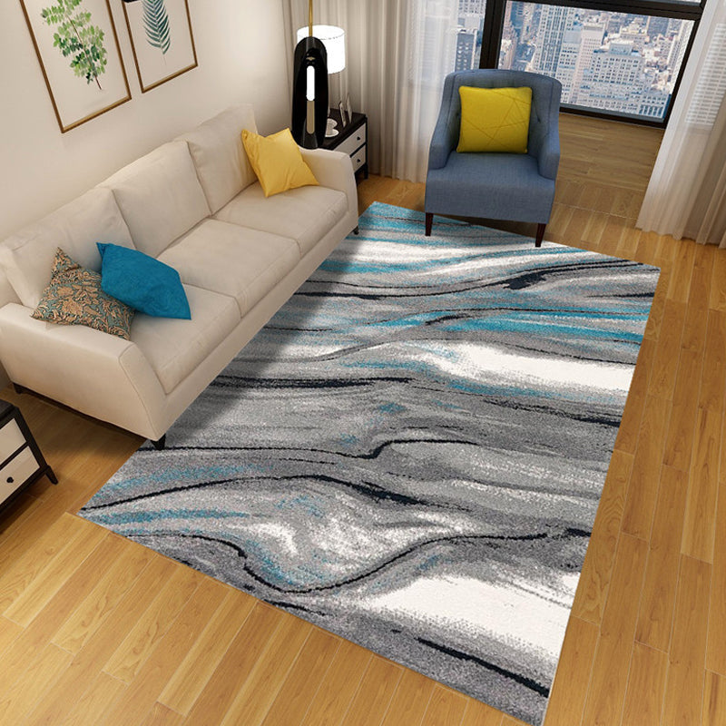 Sikunuo | Multicolor Abstract Carpet Polyester Industrial Carpet Pet Friendly Washable Non-Slip Rug for Living Room