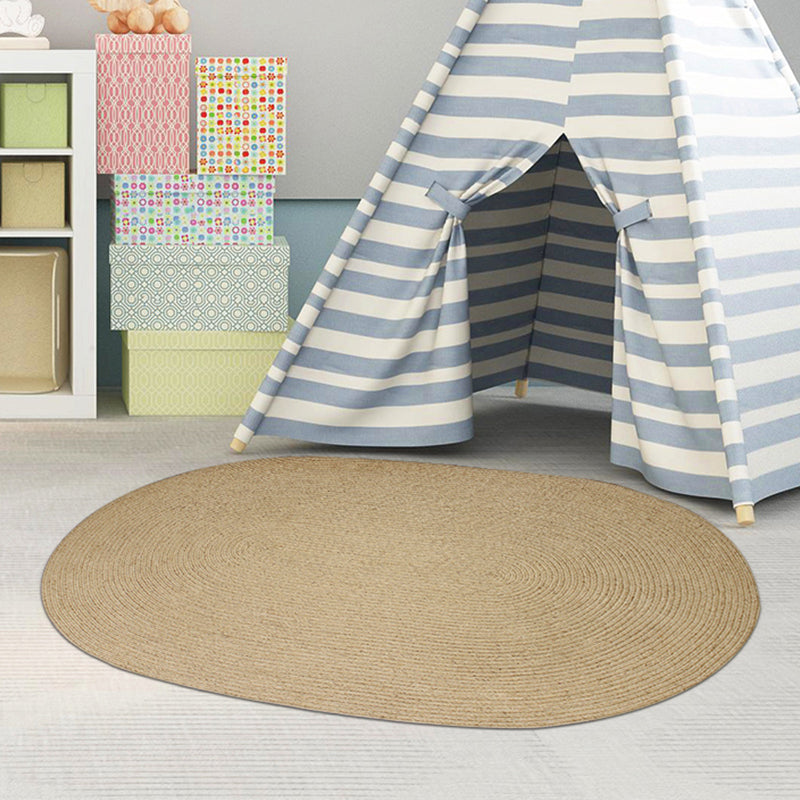 Sikunuo | Brown Solid Color Rug Sisal Country Rug Pet Friendly Washable Non-Slip Rug for Bedroom