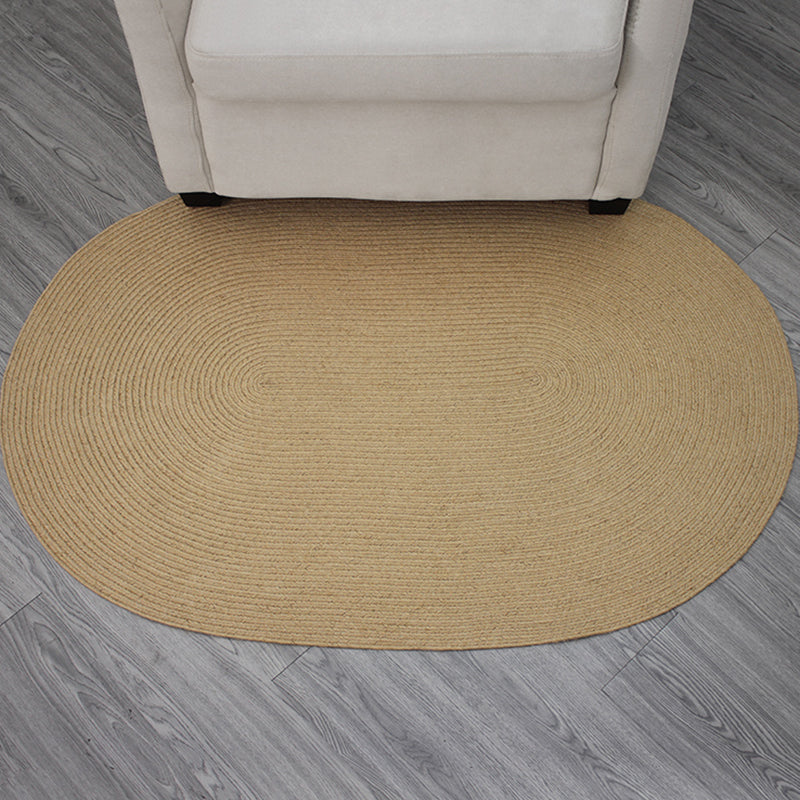 Sikunuo | Brown Solid Color Rug Sisal Country Rug Pet Friendly Washable Non-Slip Rug for Bedroom