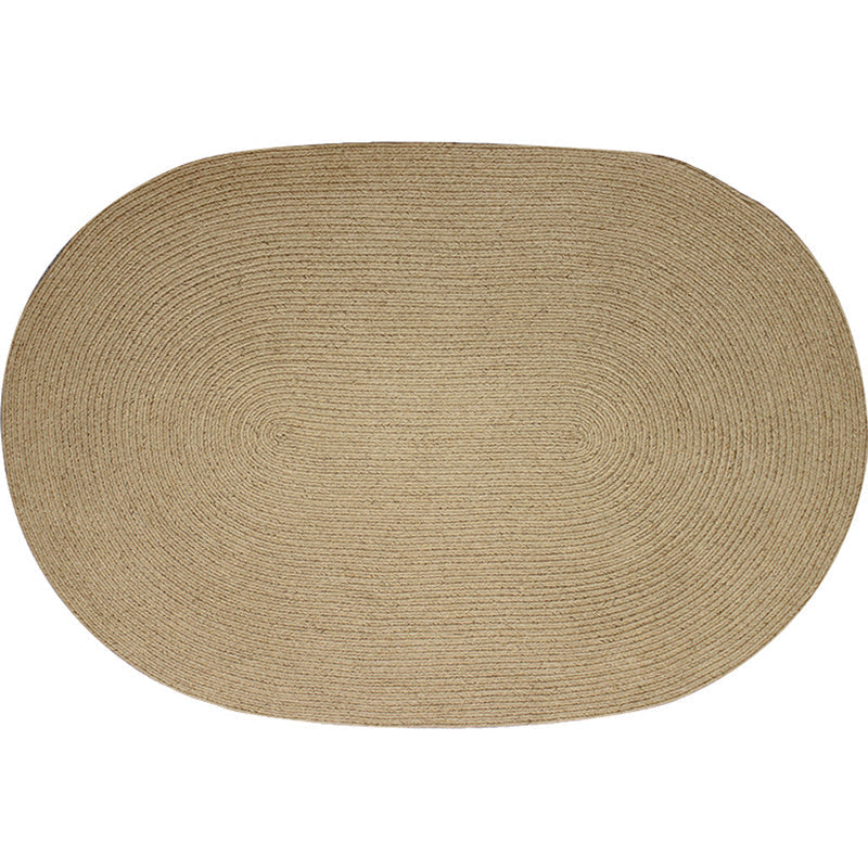 Sikunuo | Brown Solid Color Rug Sisal Country Rug Pet Friendly Washable Non-Slip Rug for Bedroom