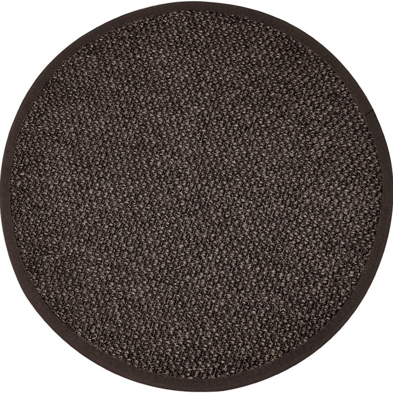 Sikunuo | Country Solid Color Area Rug Black Jute Rug Non-Slip Pet Friendly Washable Area Rug for Study