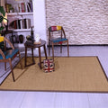 Sikunuo | Brown Solid Color Rug Sisal Country Rug Pet Friendly Washable Non-Slip Rug for Bedroom