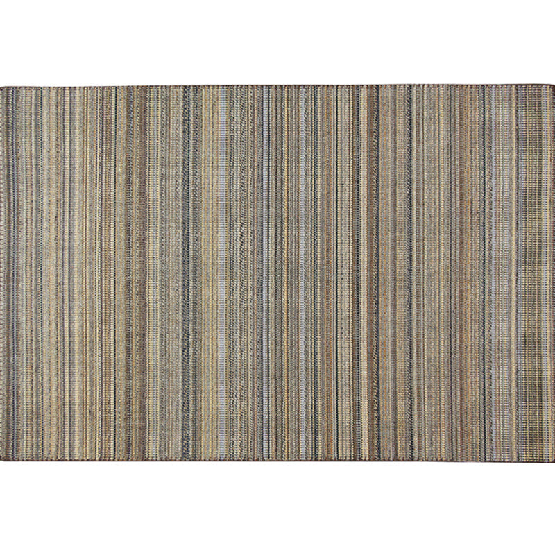 Sikunuo | Outskirts Striped Pattern Carpet Brown Jute Carpet Non-Slip Pet Friendly Washable Area Rug for Study