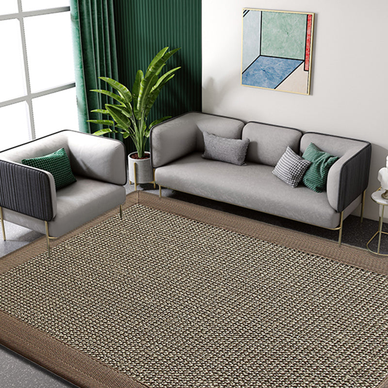 Sikunuo | Country Plain Carpet Brown Jute Carpet Non-slip Pet Friendly Washable Carpet for Study
