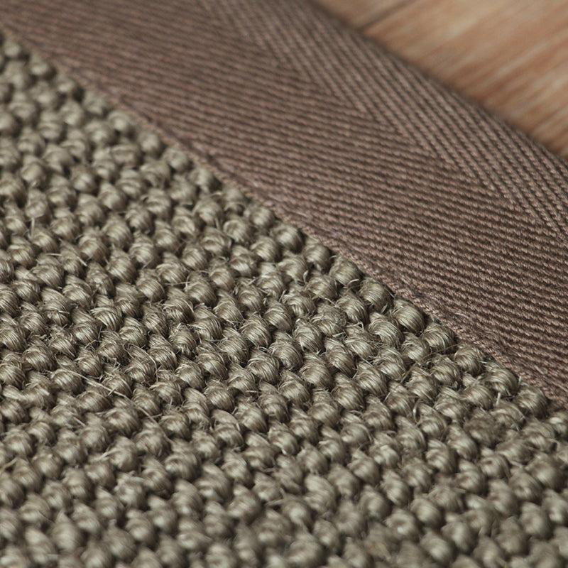Sikunuo | Country Plain Carpet Brown Jute Carpet Non-slip Pet Friendly Washable Carpet for Study