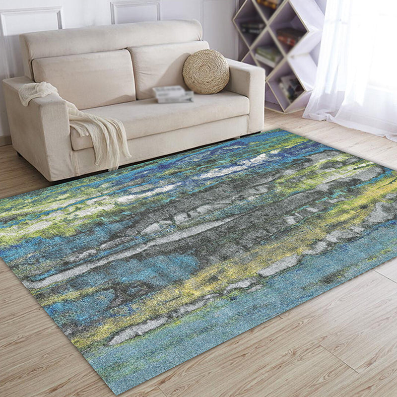 Sikunuo | Fancy Abstract Rug Multicolor Industrial Rug Polyester Pet Friendly Washable Non-Slip Rug for the Bedroom