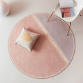Sikunuo | Creative Color Block Carpet Pink Minimalist Carpet Chenille Pet Friendly Washable Anti-slip Area Rug for Study