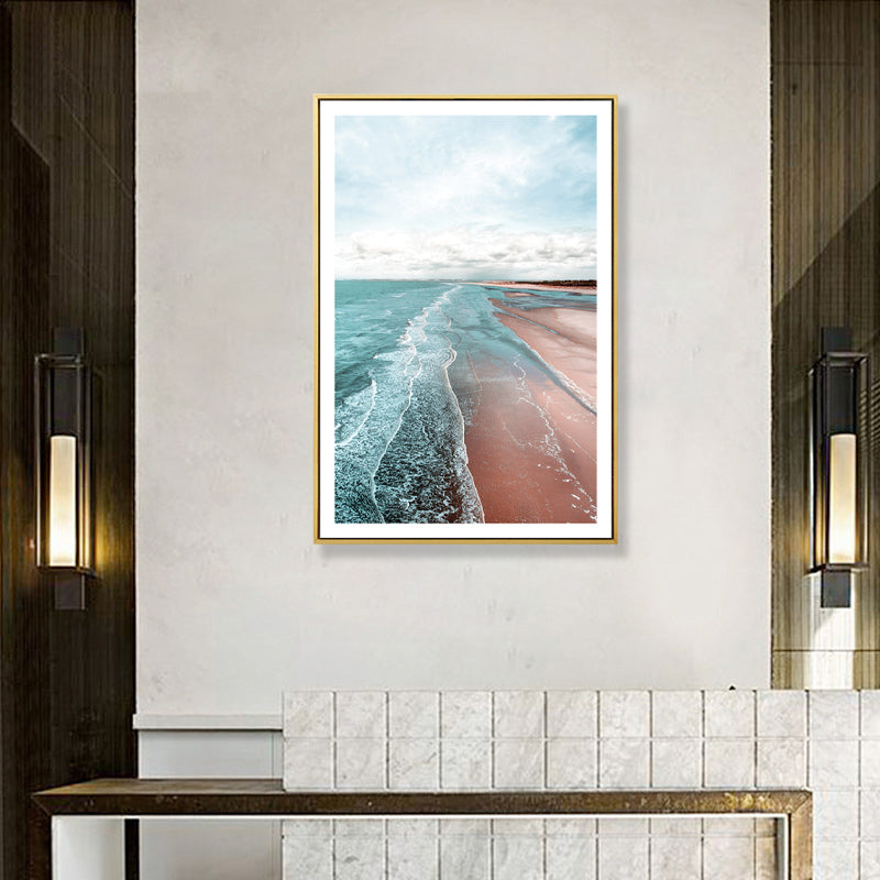 Sikunuo | Beach canvas tropical serene seascape wall art print in green, multiple sizes available
