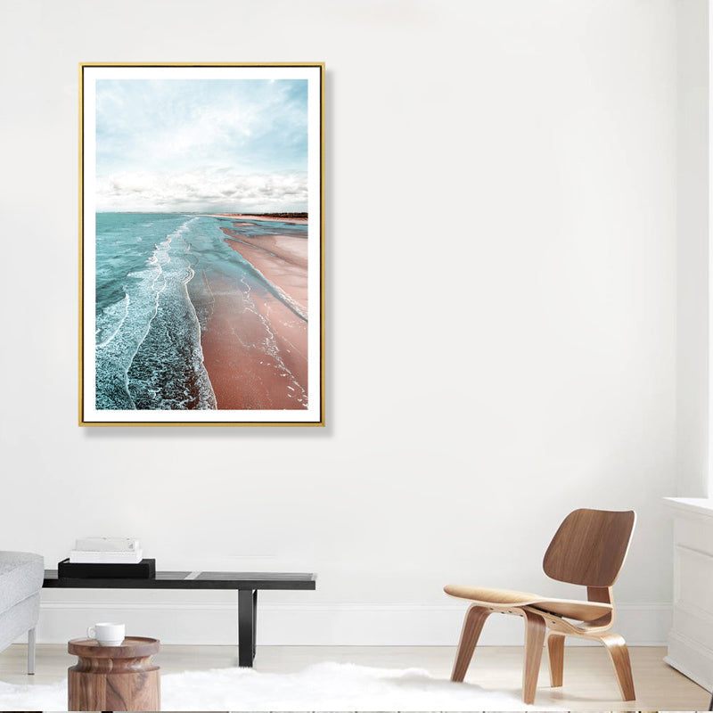 Sikunuo | Beach canvas tropical serene seascape wall art print in green, multiple sizes available
