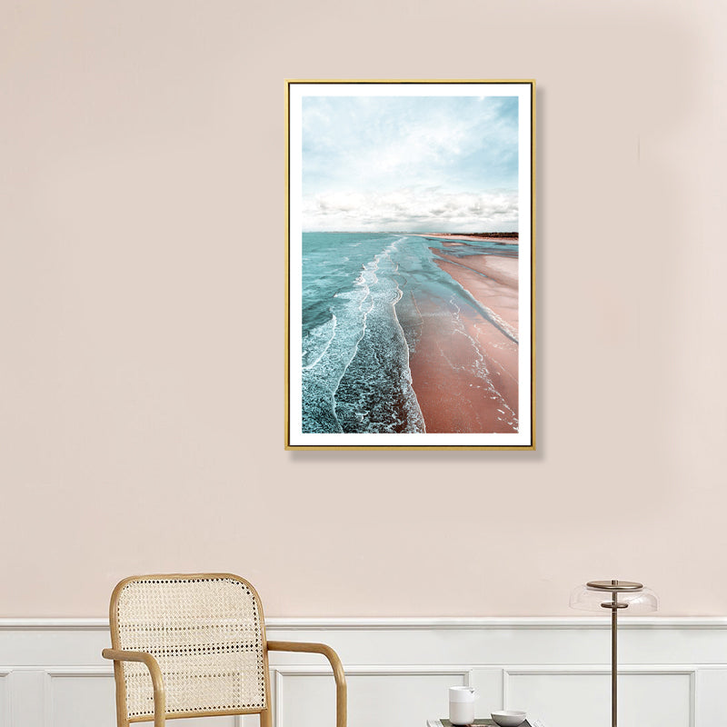 Sikunuo | Beach canvas tropical serene seascape wall art print in green, multiple sizes available