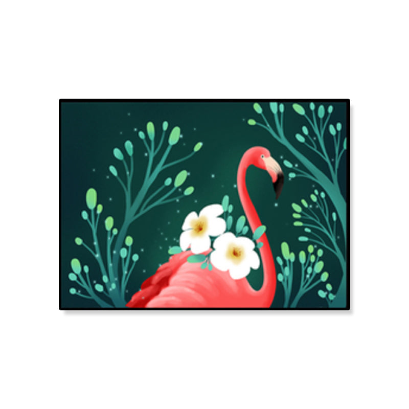 Sikunuo | Flamingo Print Painting Tropical Stylish Textured Canvas Wall Art for Dining Room