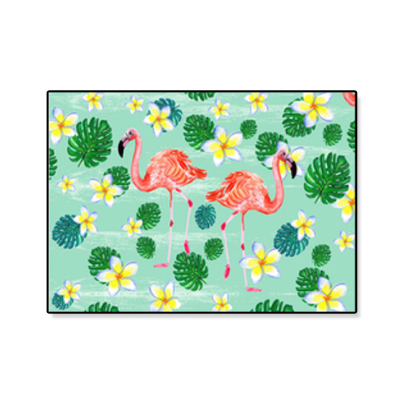 Sikunuo | Flamingo Print Painting Tropical Stylish Textured Canvas Wall Art for Dining Room