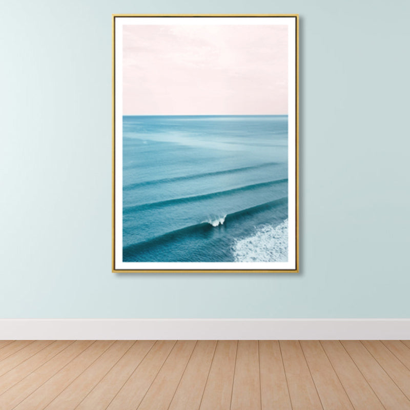 Sikunuo | Tropical Canvas Print Blue Photographic Ocean Surface with Waves Wall Art for Living Room