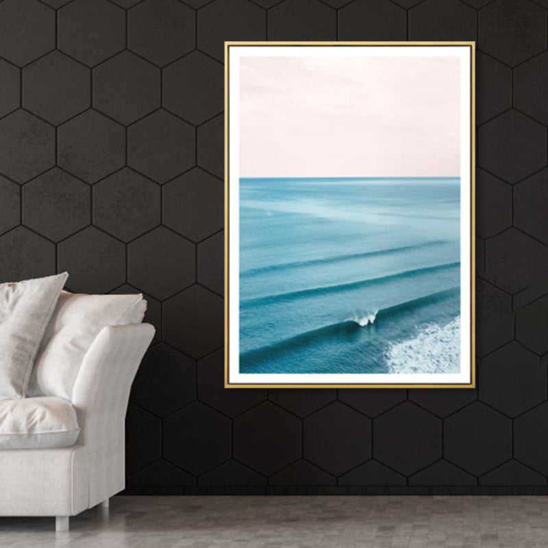 Sikunuo | Tropical Canvas Print Blue Photographic Ocean Surface with Waves Wall Art for Living Room