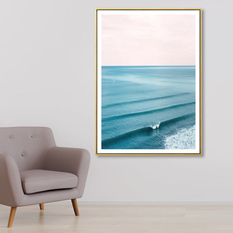Sikunuo | Tropical Canvas Print Blue Photographic Ocean Surface with Waves Wall Art for Living Room
