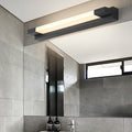 Sikunuo | Simple Straight Vanity Mirror Light Metal LED Bathroom Wall Lamp in Black, Warm/White Light