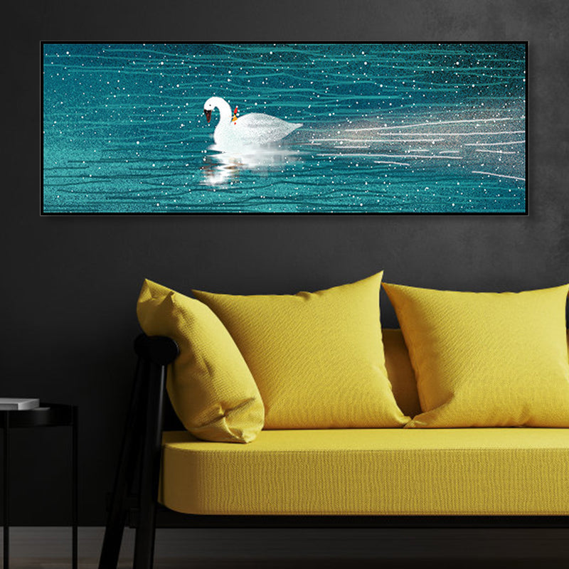 Sikunuo | Wild Animal Wrapped Canvas Textured Tropical Style Bedroom Painting in Bright Color
