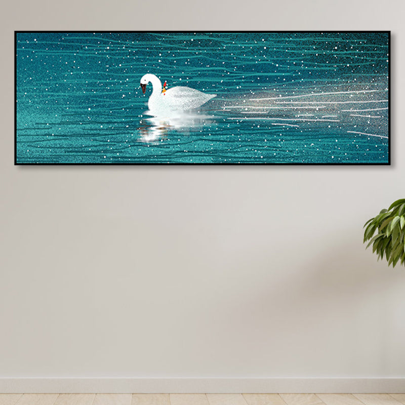 Sikunuo | Wild Animal Wrapped Canvas Textured Tropical Style Bedroom Painting in Bright Color