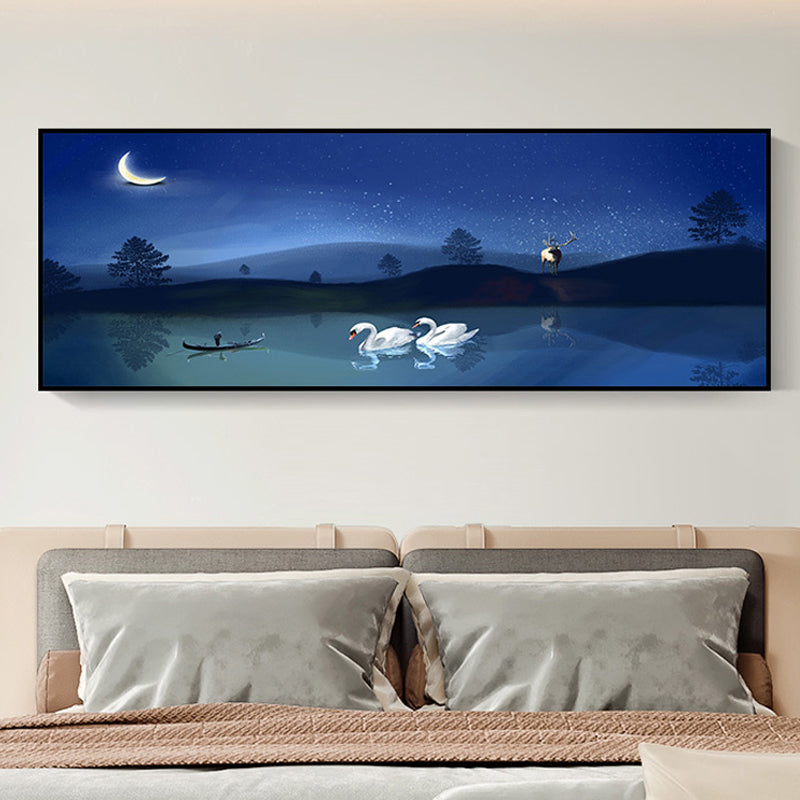 Sikunuo | Wild Animal Wrapped Canvas Textured Tropical Style Bedroom Painting in Bright Color