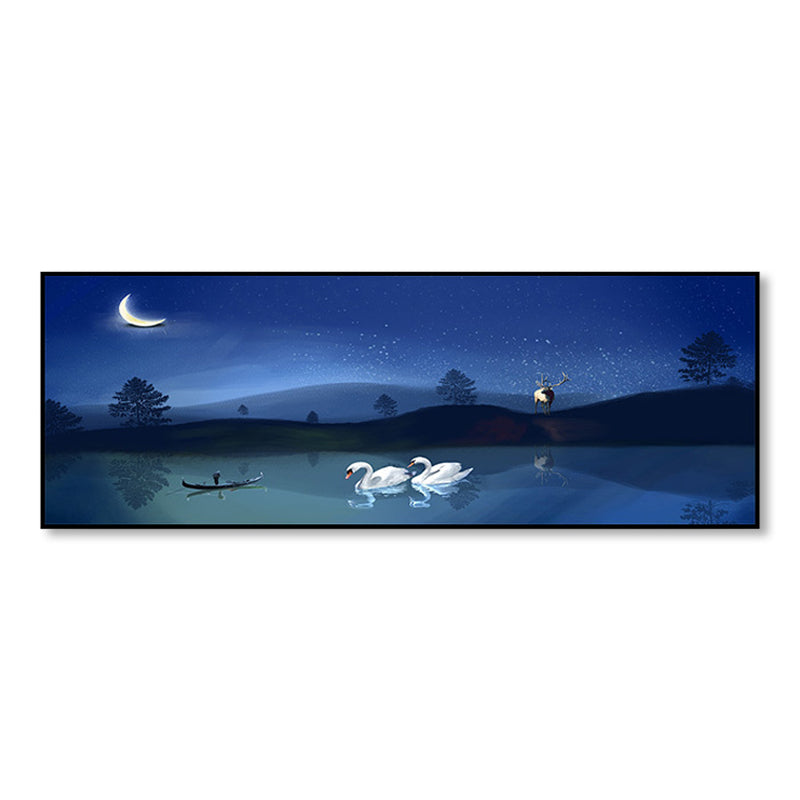 Sikunuo | Wild Animal Wrapped Canvas Textured Tropical Style Bedroom Painting in Bright Color