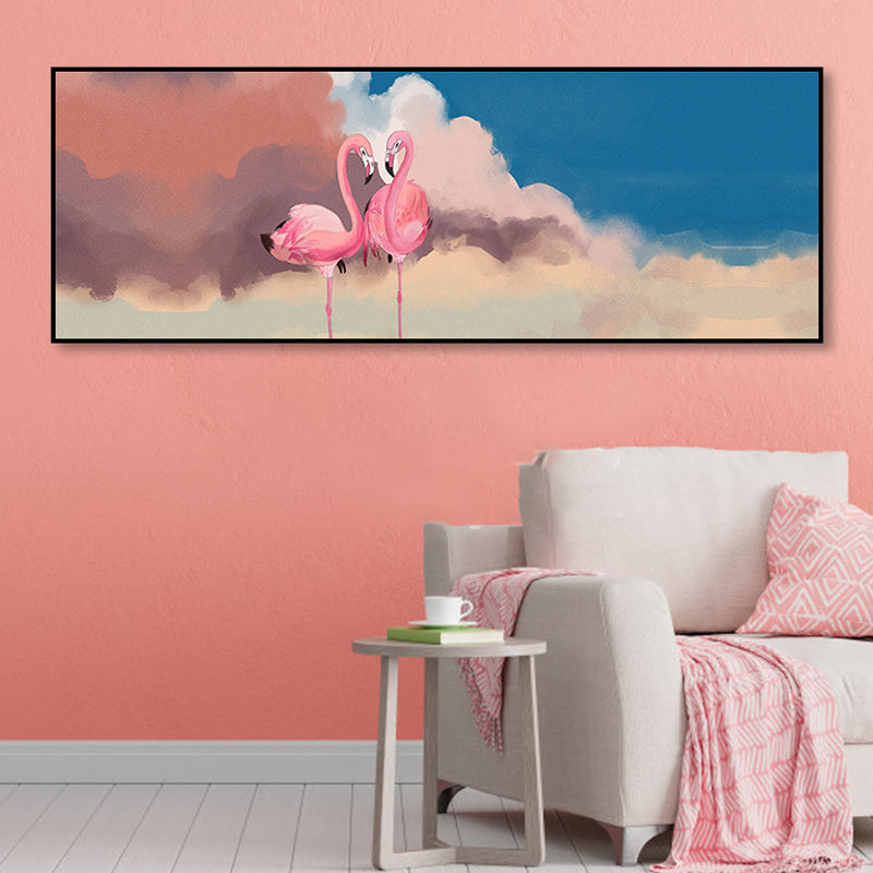 Sikunuo | Wild Animal Wrapped Canvas Textured Tropical Style Bedroom Painting in Bright Color