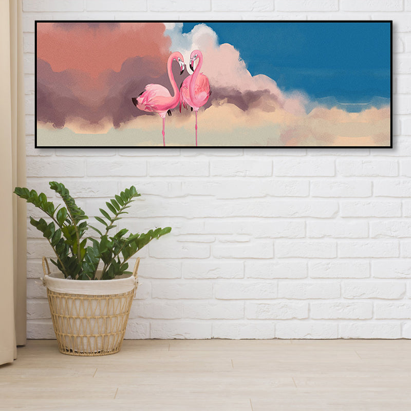 Sikunuo | Wild Animal Wrapped Canvas Textured Tropical Style Bedroom Painting in Bright Color