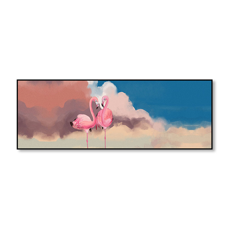 Sikunuo | Wild Animal Wrapped Canvas Textured Tropical Style Bedroom Painting in Bright Color