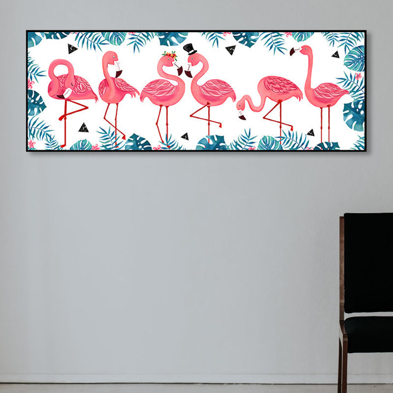 Sikunuo | Wild Animal Wrapped Canvas Textured Tropical Style Bedroom Painting in Bright Color