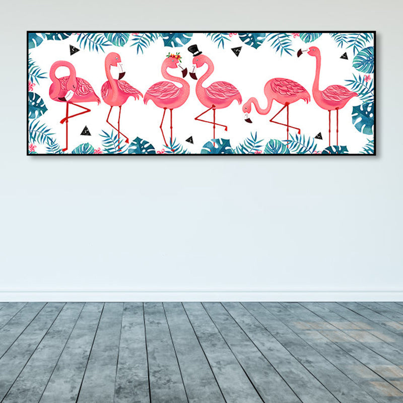 Sikunuo | Wild Animal Wrapped Canvas Textured Tropical Style Bedroom Painting in Bright Color