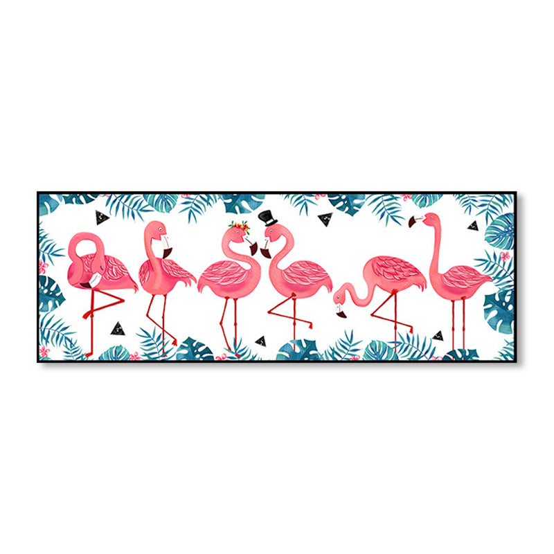 Sikunuo | Wild Animal Wrapped Canvas Textured Tropical Style Bedroom Painting in Bright Color