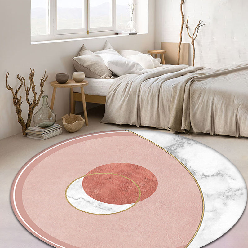 Sikunuo | Cameo Brown Modern Carpet Polypropylene Geometric Pattern Rug Pet Friendly Washable Non-Slip Carpet for Living Room