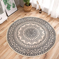 Sikunuo | Moroccan Tribal Flower Pattern Carpet Multicolor Linen Carpet Non-Slip Pet-Friendly Washable Carpet for Bedroom