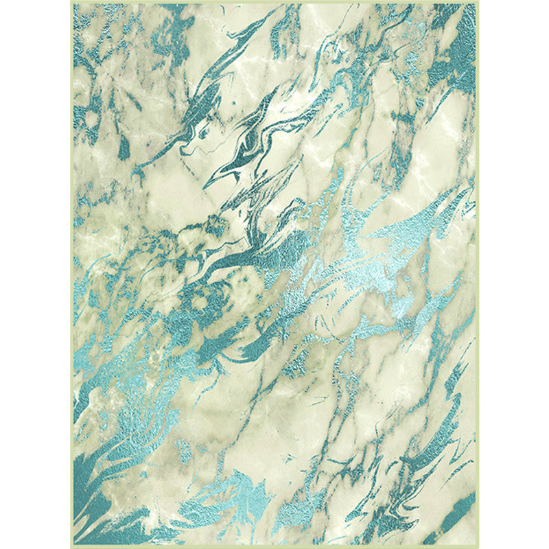 Sikunuo | Green Abstract Area Carpet Polyester Modern Carpet Washable Non-slip Background Indoor Carpet for Decoration