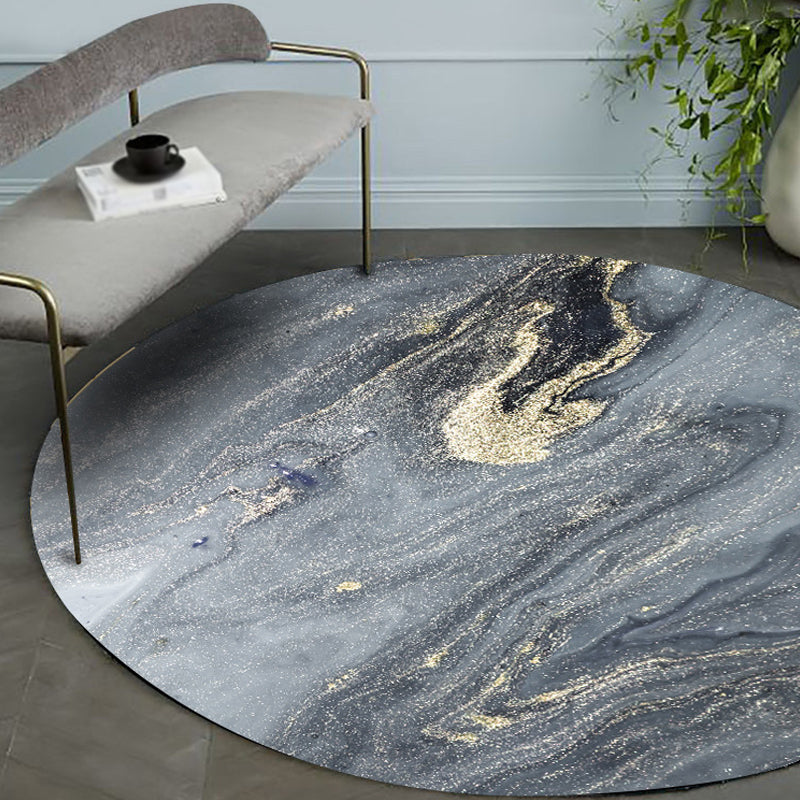 Sikunuo | Gray abstract carpet Polyester Modernism carpet washable non-slip backing carpet for decoration