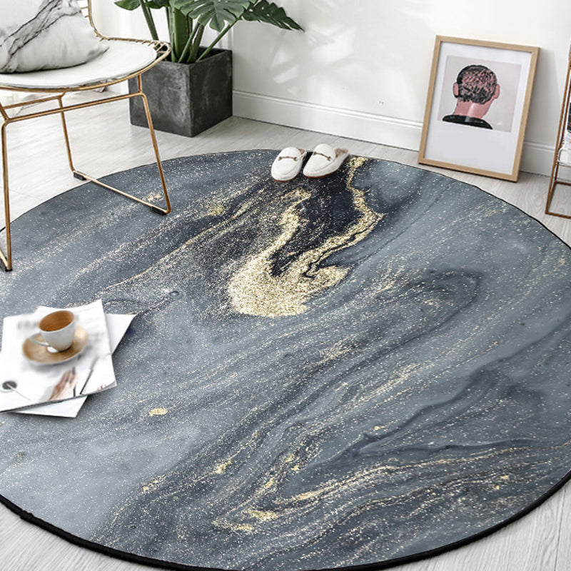 Sikunuo | Gray abstract carpet Polyester Modernism carpet washable non-slip backing carpet for decoration