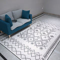 Sikunuo | Light Gray Bedroom Rug Southwestern Tribal Geometric Pattern Rug Polypropylene Machine Washable Non-Slip Back Rug