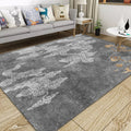 Sikunuo | Oriental living room carpet Gray clouds pattern carpet Synthetic Washable Non-slip Pet friendly carpet