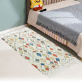 Sikunuo | Multicolor Tribal Pattern Rug Cotton Southwestern Rug Washable Non-Slip Pet-Friendly Rug for the Living Room