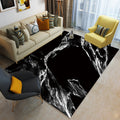 Sikunuo | Casual Abstract Rug Black and White Modernist Area Rug Polyester Non-Slip Pet-Friendly Washable Rug for the Living Room