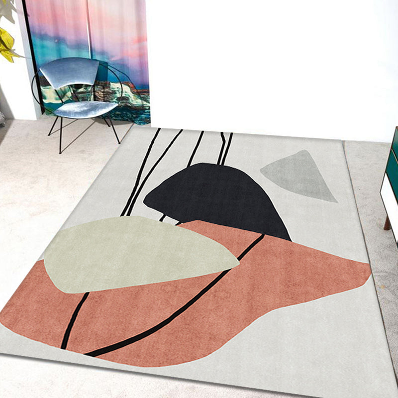 Sikunuo | Novelty Home Rug Multi Colors Abstract Carpet Polyester Washable Anti-slip Pet Friendly Rug